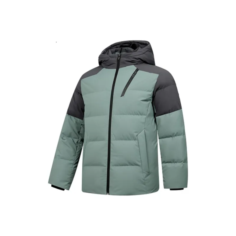 QIAODAN Men's Training Series Down Jacket Men's Nightfall Green/Lightning Gray-0