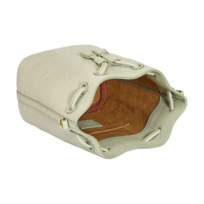 MCM Leather Bucket Bags Shoulder Bag Crossbody Bag Handbag Mini Women's Light Green-4