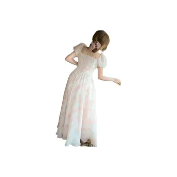 The Temptation Of The Muse Short Sleeved Dress Women's Multicolor Long