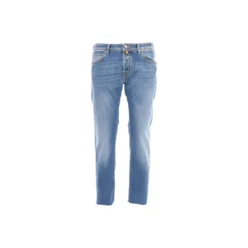 JACOB COHEN Logo Patch Straight Leg Jeans