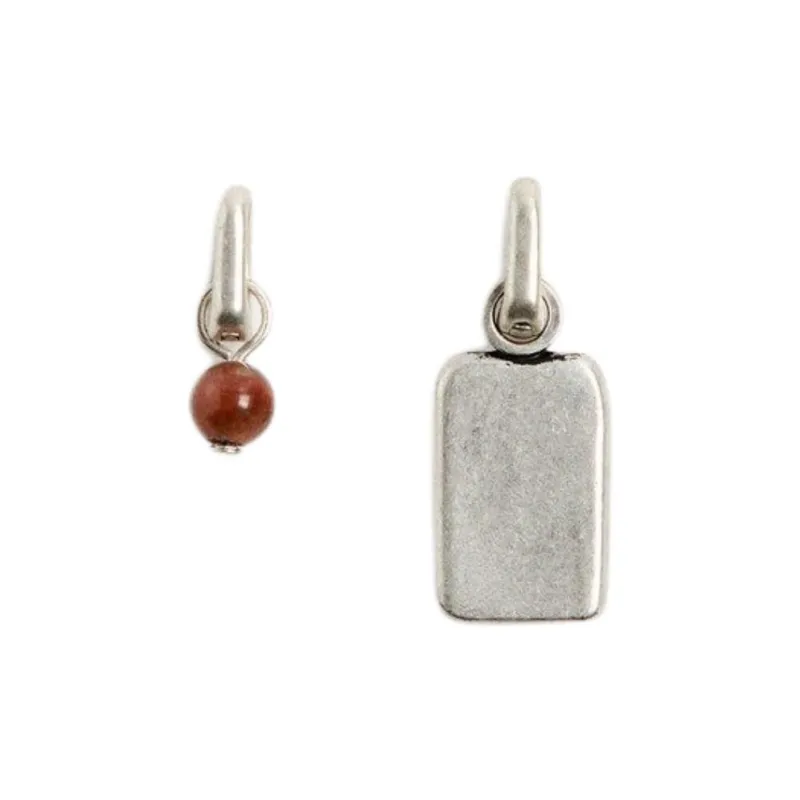 ZARA Metal Earrings Men's Silver-0