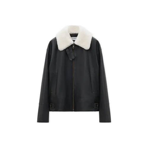 LOEWE SS25 Leather Jacket Men's Black