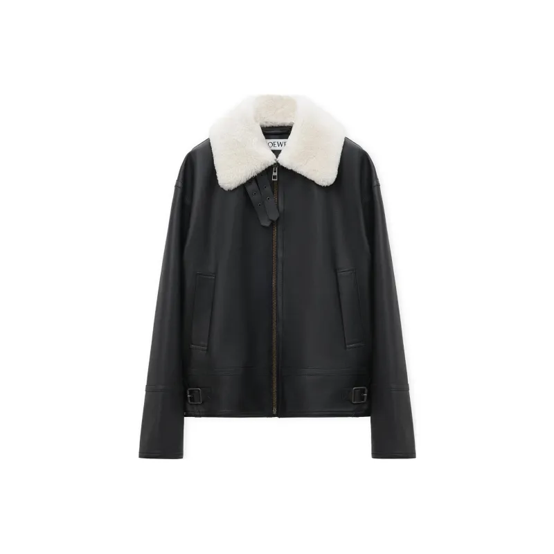 LOEWE SS25 Leather Jacket Men's Black-0
