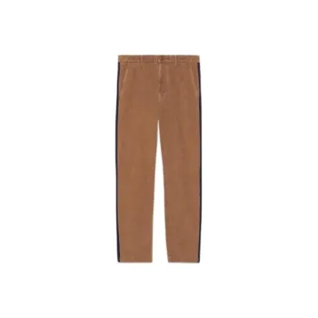 GUCCI Logo Patch Corduroy Trousers