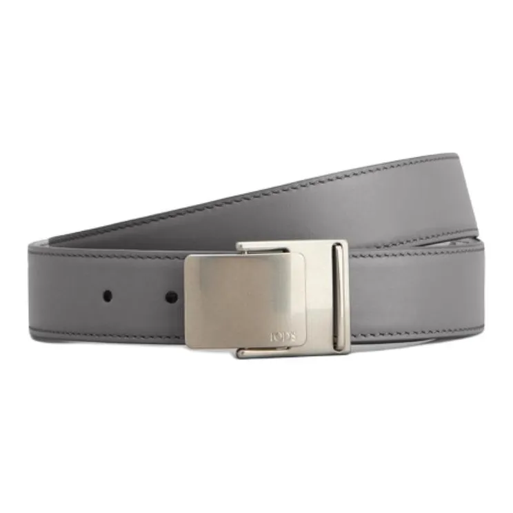 TOD'S Cow Leather Belts Men's Black Width 3CM-2