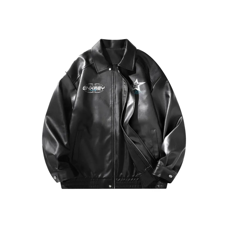 Qnxeey Leather Jackets Unisex-0