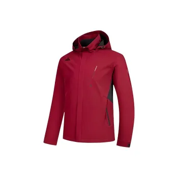 QIAODAN Trench Coat Men's Water Hua Red/Black