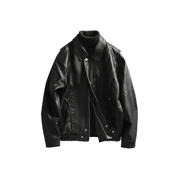 WILD LEADER Leather Jacket Unisex Classic Black