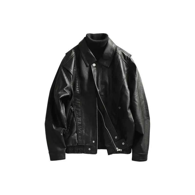 WILD LEADER Leather Jacket Unisex Classic Black-0