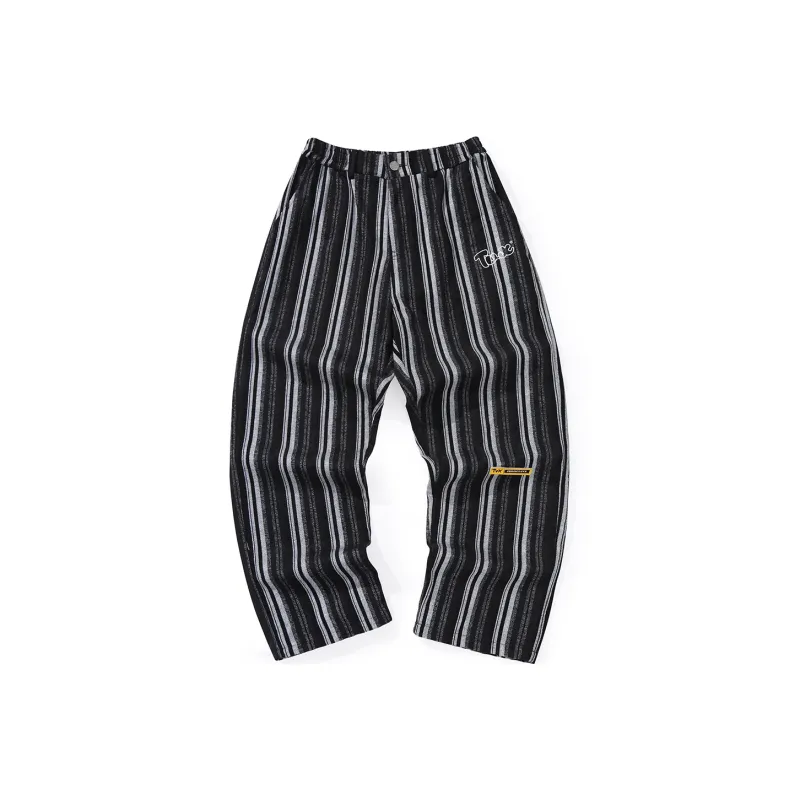 TVX Casual Pants Unisex Black Gray Stripes-0