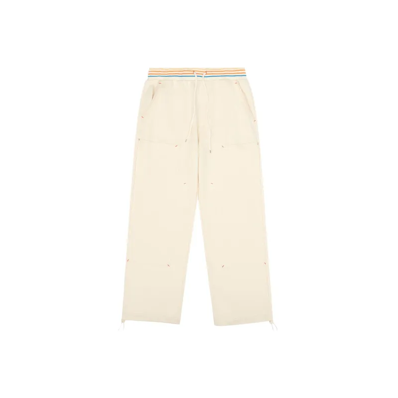 MostwantedLab Classic Rainbow Casual Pants Unisex Ecru-0