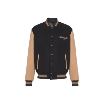 BALMAIN Logo Detailed Long Sleeved Varsity Jacket