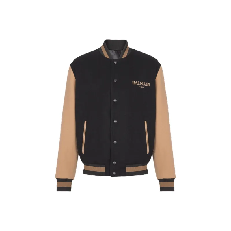 BALMAIN Logo Detailed Long Sleeved Varsity Jacket-0