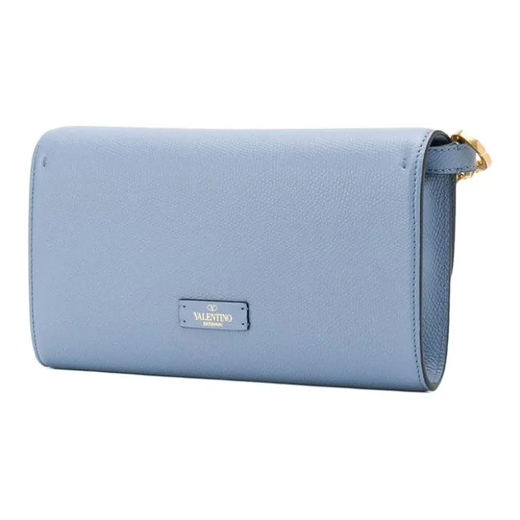 Valentino Cow Leather Shoulder Bag Women's Sky Blue-1