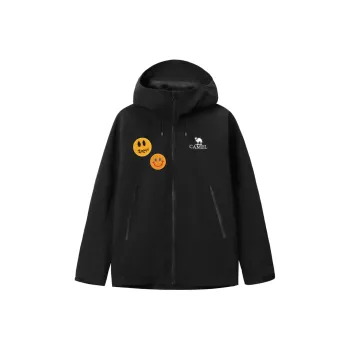 CAMEL All weather Water Resistant Windproof Warm Cold Resistant Windbreaker Jacket Unisex Black