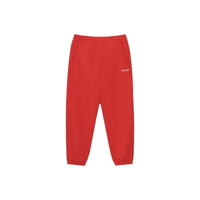 SUPRA Knitted Sports Pants Unisex Red-0