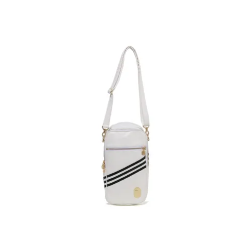 A BATHING APE ADIDAS Collaboration Synthetic Leather Crossbody One Shoulder Handbag Unisex White