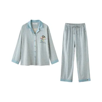 QINZUIMAO x Crayon Shinchan Pajama Set Women's Glacier Blue