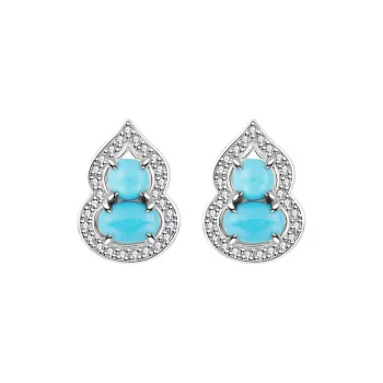 CIGA LONG Turquoise Stud Earrings Women's