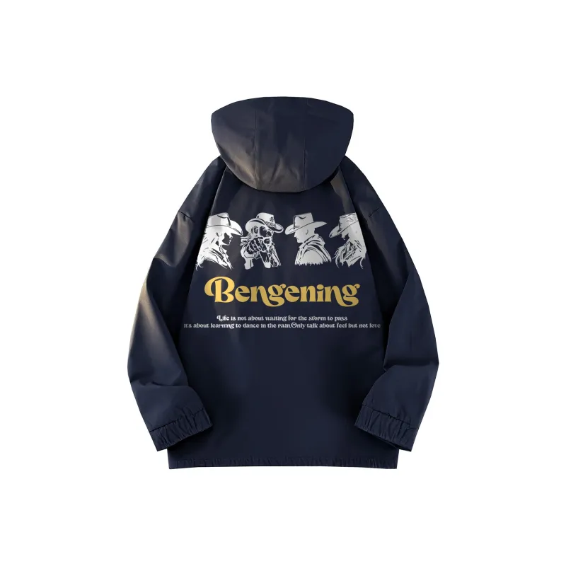BENGEN Jackets Coats Unisex Black-5