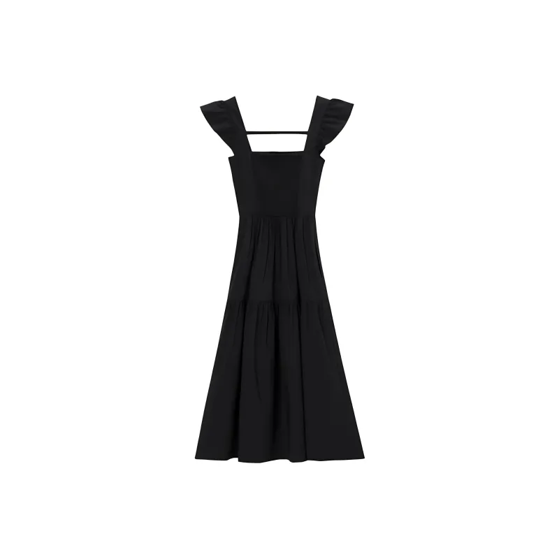 AHDO Short Sleeved Dress Women's Black-1