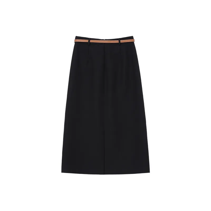 Mambe Casual Long Skirt Women's Black-1
