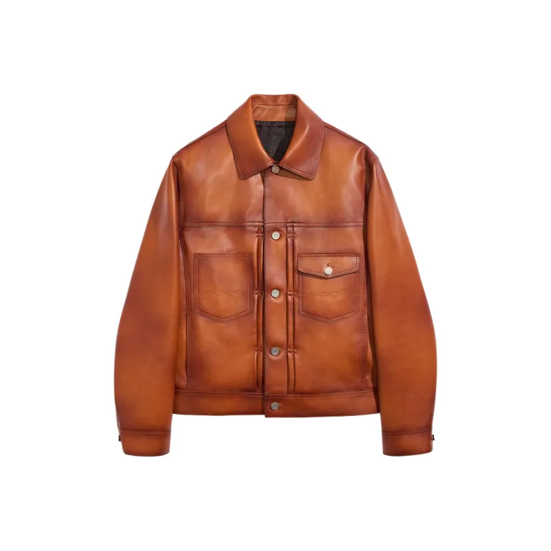 BERLUTI Leather Jacket Men's Brown-0
