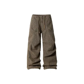 JHYQ Casual Pants Unisex Leopard Print Green