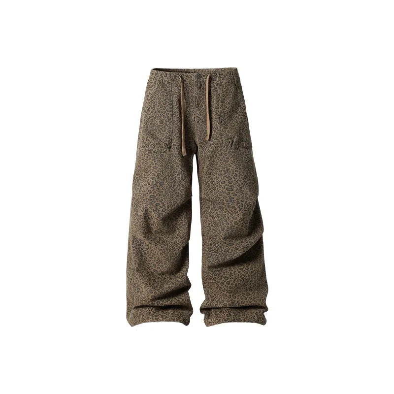 JHYQ Casual Pants Unisex Leopard Print Green-0