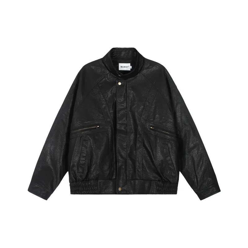 WLNEXT Leather Jacket Unisex Black-0