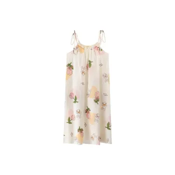 JINXU Nightgown Women's Apricot