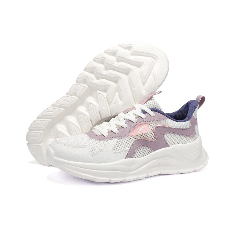 361° Cushioning, Breathable, Balanced Low Top Casual Shoes Women's Feather White Lilac Gray Purple-5