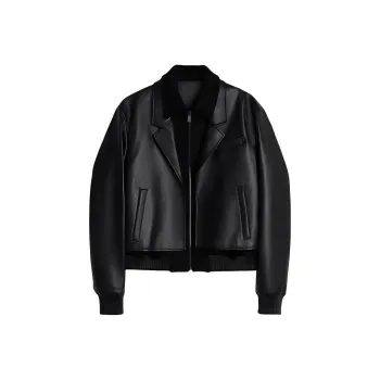 K BOXING Leather Jacket Men's Black