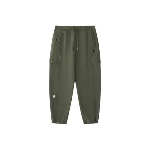 FILA FUSION Knitted Sweatpants Men's Avocado Skin Dark Green