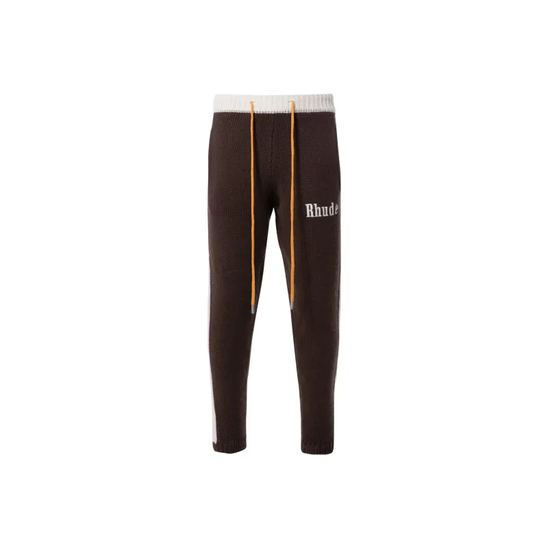 RHUDE Intarsia-knit Logo Sweatpants-0