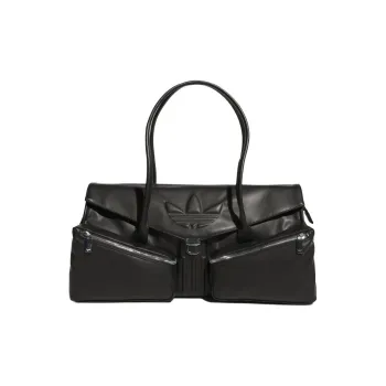 Adidas Originals Polyurethane Long Handle Bag, Shoulder Bag Large Size Women's Black