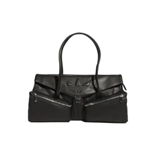 Adidas Originals Polyurethane Long Handle Bag, Shoulder Bag Large Size Women
s Black