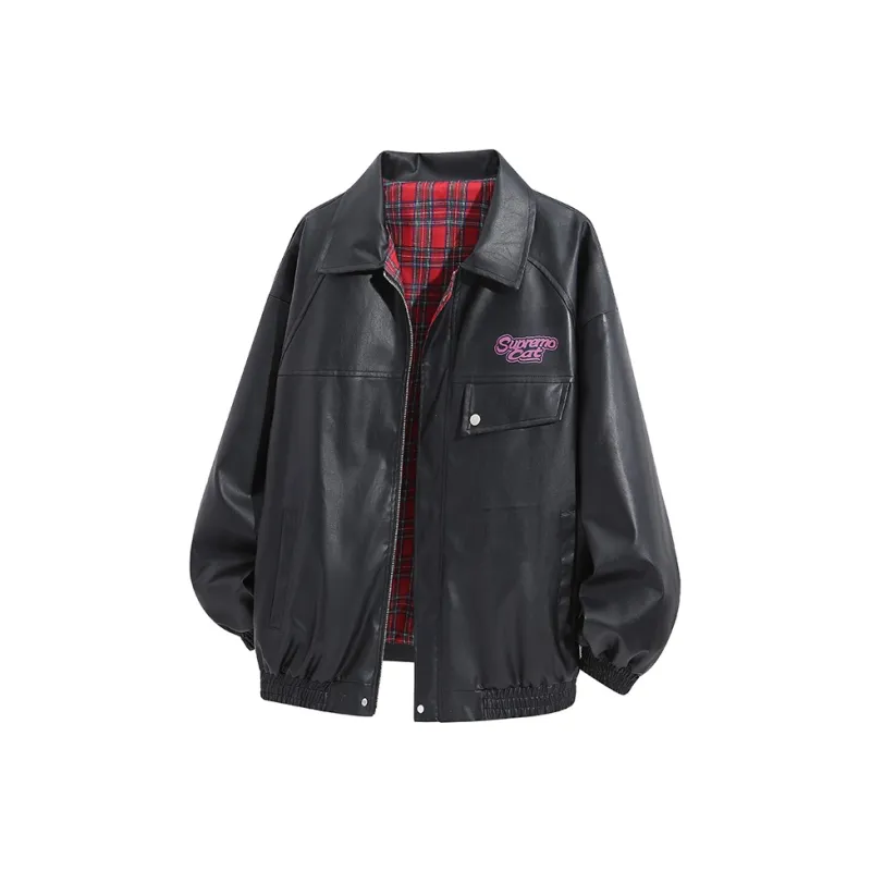 Supremo Cat Leather Jacket Unisex-0