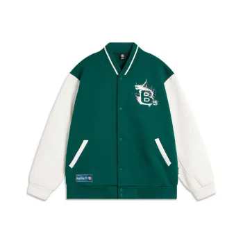 LiNing Basketball Collection Baseball Jacket Men's Scallion Green Ivory