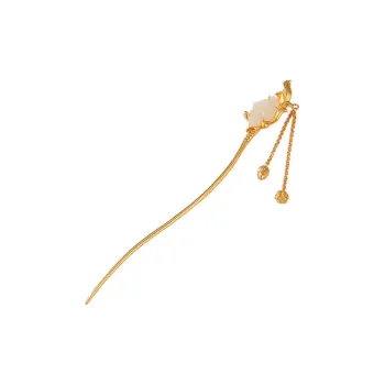 BYTHERE Hetian Jade Hairpin Pale Greenish White Jade Women's