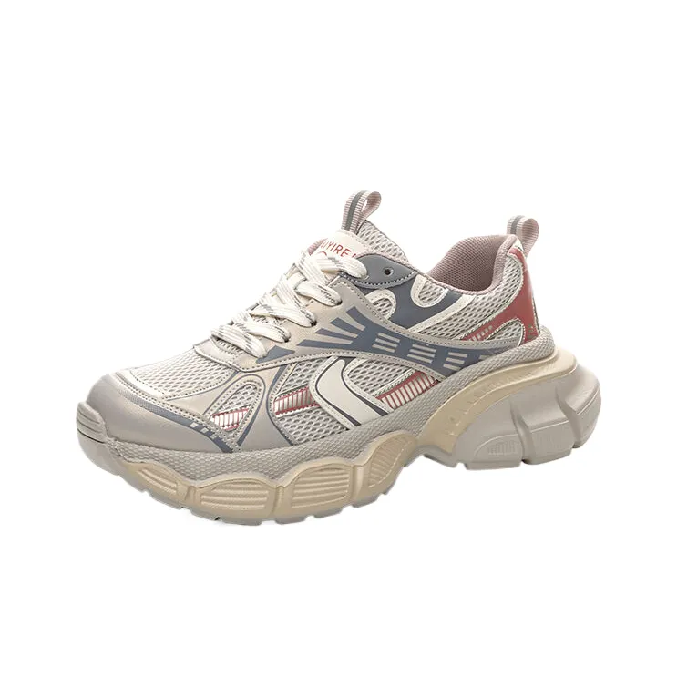 The Mystery Of Glamour Breathable Low Top Chunky Sneakers Women's-4