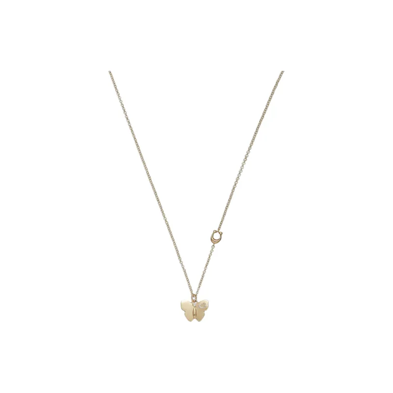 COACH Butterfly Pendant Necklace-0