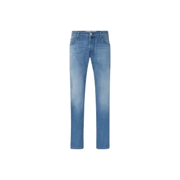 JACOB COHEN Logo Patch Straight Leg Jeans