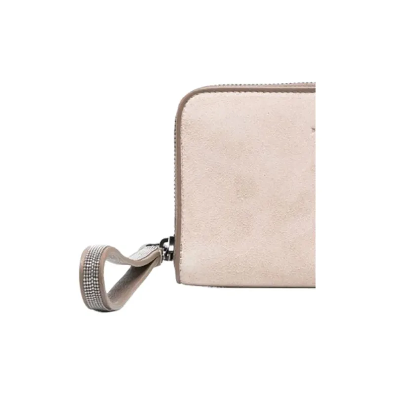 Brunello Cucinelli Suede Wallet Regular Women's Almond Beige-3