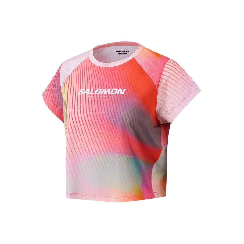 SALOMON Raglan Sleeve T Shirt Women's Red-2