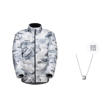 MAMMUT Whitehorn IN Down Jacket Unisex High Mountain White/Black With Free Necklaces