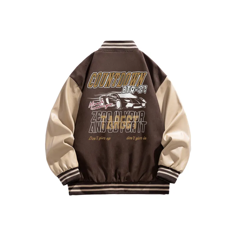 BTR Baseball Jacket Unisex Brown-5