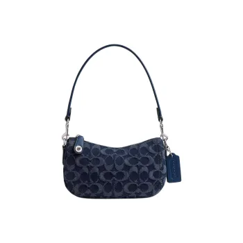 COACH Swinger Iconic Denim Handbag Small Size Women's