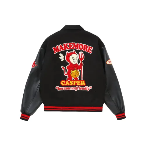 Makemore Baseball Jacket Unisex Black