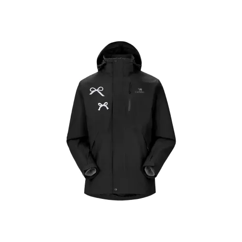 CAMEL All weather Waterproof And Windproof To Keep Warm Windbreaker Jacket Unisex Black